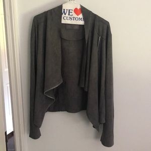 BLANKNYC drape front faux suede jacket, Size XL